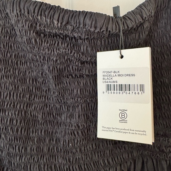 Faithful the Brand Black Strapless Midi Dress - NWT - Picture 4 of 5